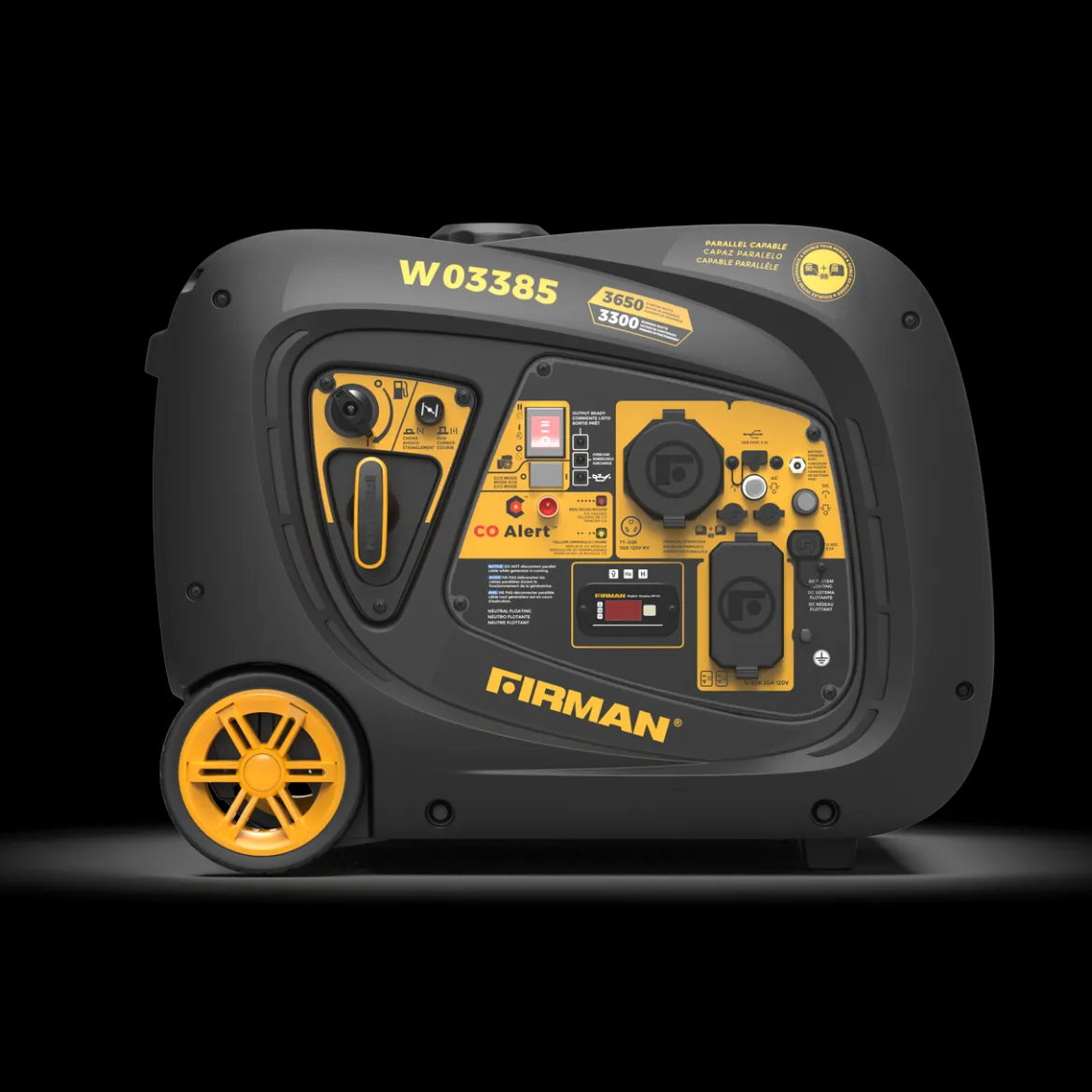 Firman Gas Inverter Portable Generator 3650/3300W Electric Start CO Alert 50 ST CAN (W03385)
