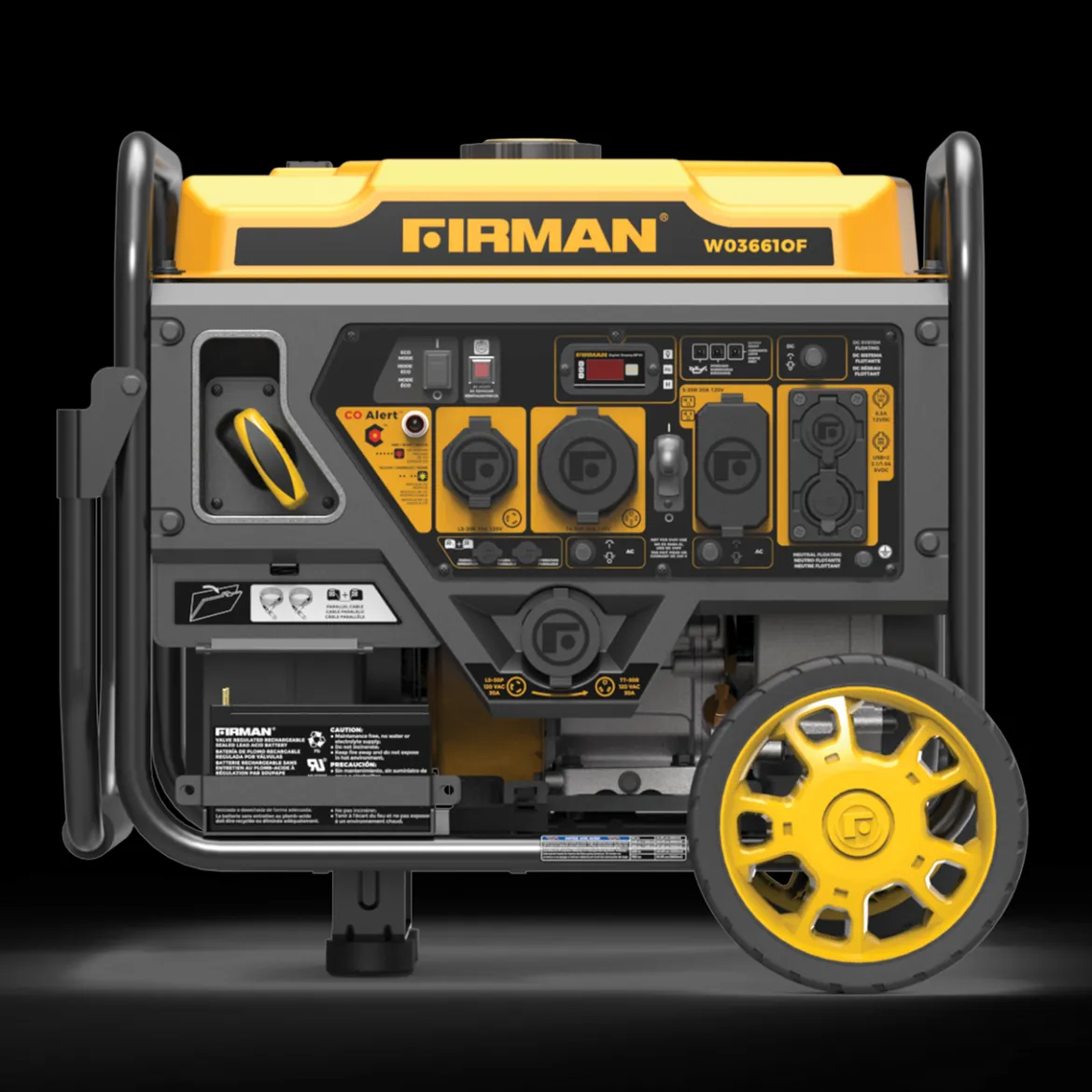 Firman Gas Inverter Portable Generator 4200/3650 Watt Recoil Start Open Frame CO Alert 50 ST CAN (W03661OF)