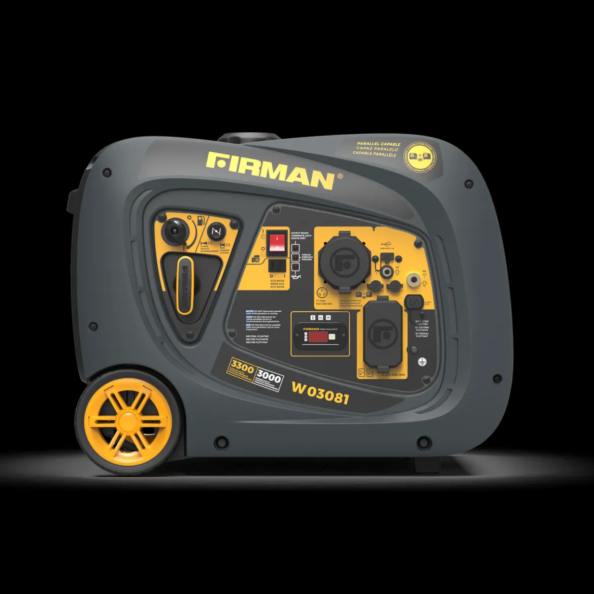 Firman Gas Inverter Portable Generator 3300/3000W Recoil Start 50 ST CAN (W03081)