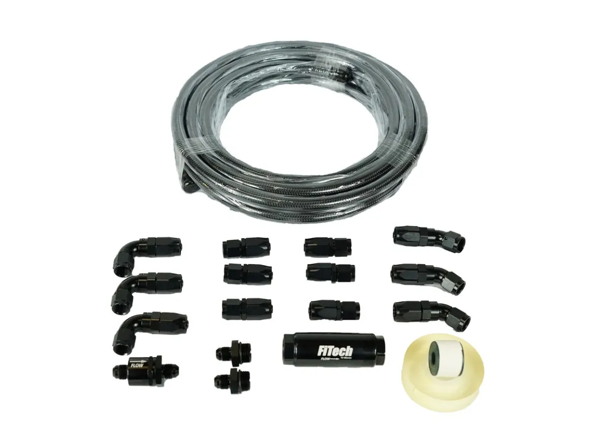 FiTech 40ft Black Stainless Steel Hose Kit (51004)
