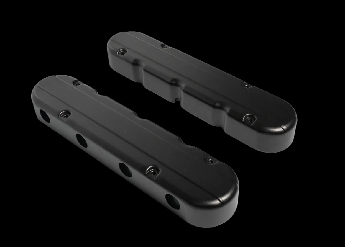 FiTech LS Tall Black Valve Covers w/Coil Mounts/Smooth Covers (131203)