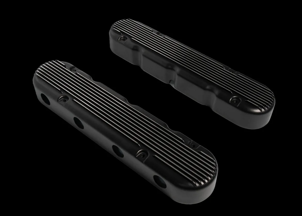 FiTech Tall Black Valve Covers w/Coil Mounts/Finned Covers (131202)