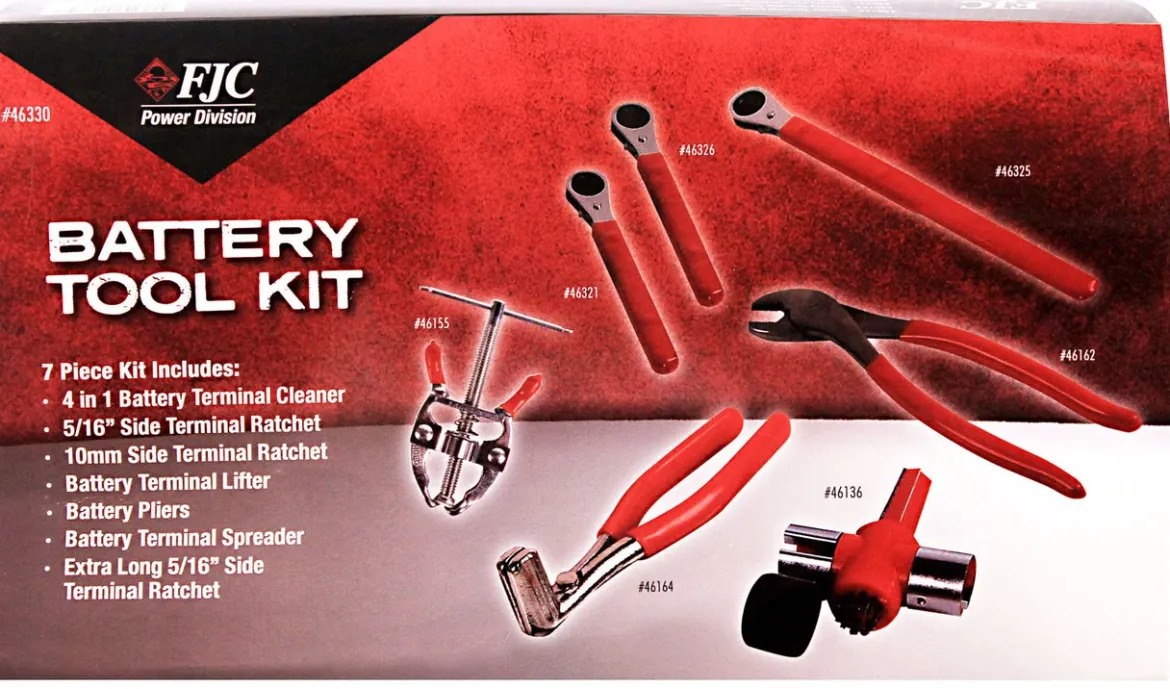 FJC 7-Piece Battery Maintenance Kit for Automotive Care (46330)