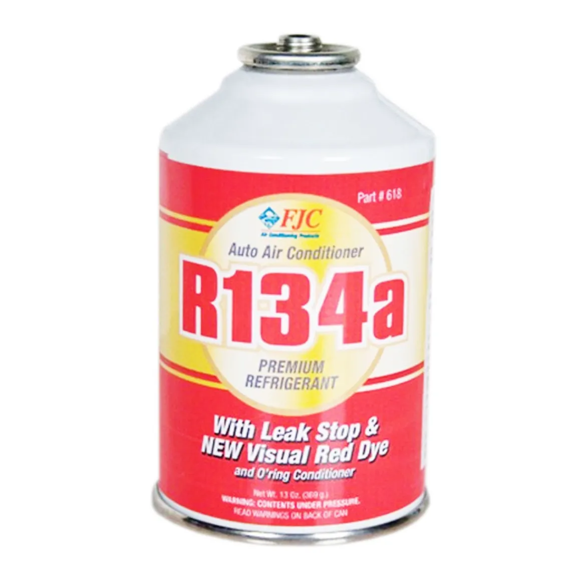 FJC R134a Refrigerant with Stop Leak, Red Dye, and O-Ring Conditioner, 13 oz (618)
