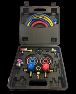 FJC R-1234yf/R-134a Dual Aluminum Manifold Gauge Set for A/C Systems (6855)