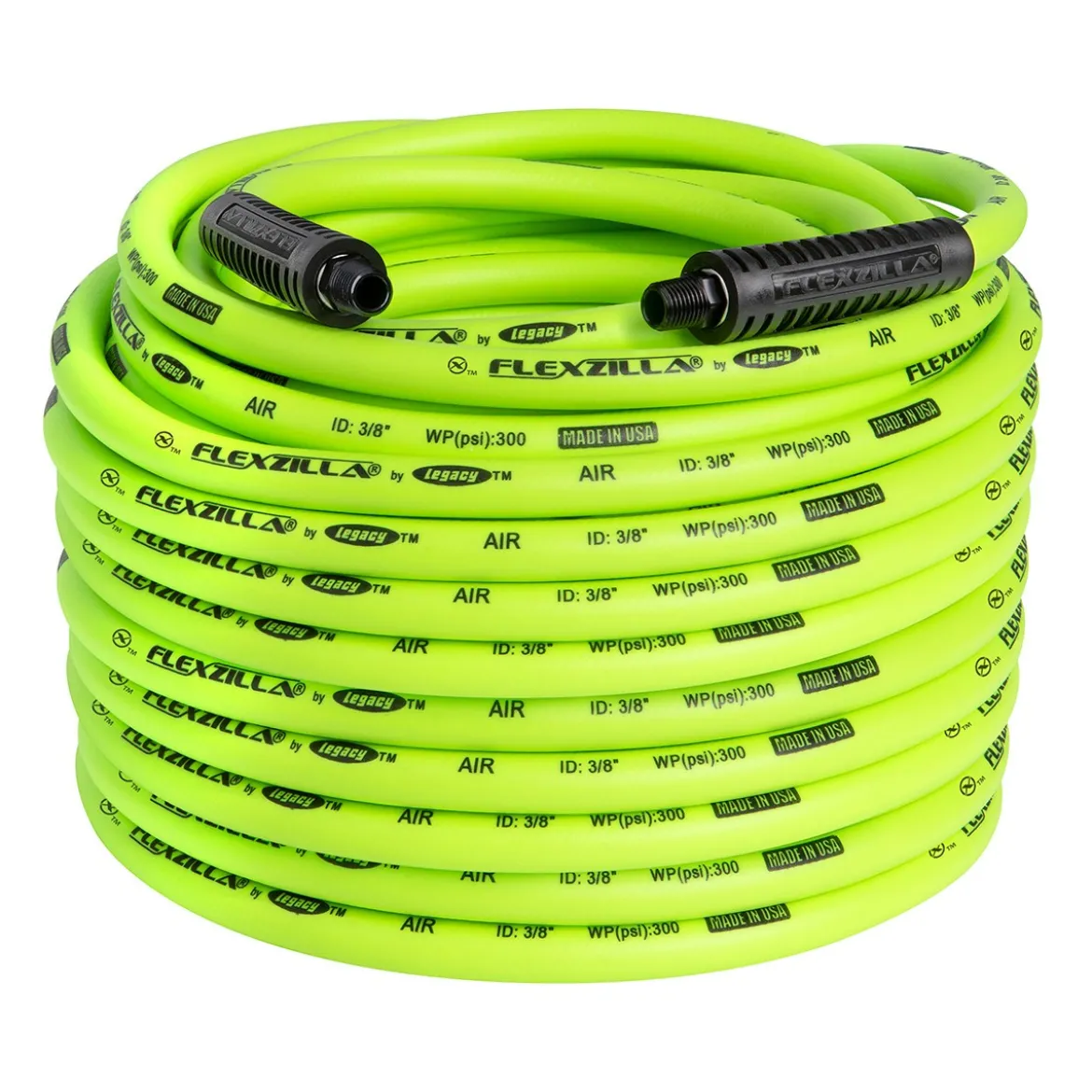 Flexzilla Air Hose 3/8 in. x 100 ft. with 1/4 in. Fittings (HFZ38100YW2)
