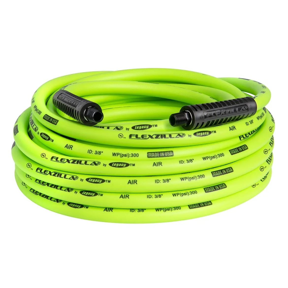 Flexzilla Air Hose, 3/8" x 50 ft, 1/4" MNPT Fittings (HFZ3850YW2)