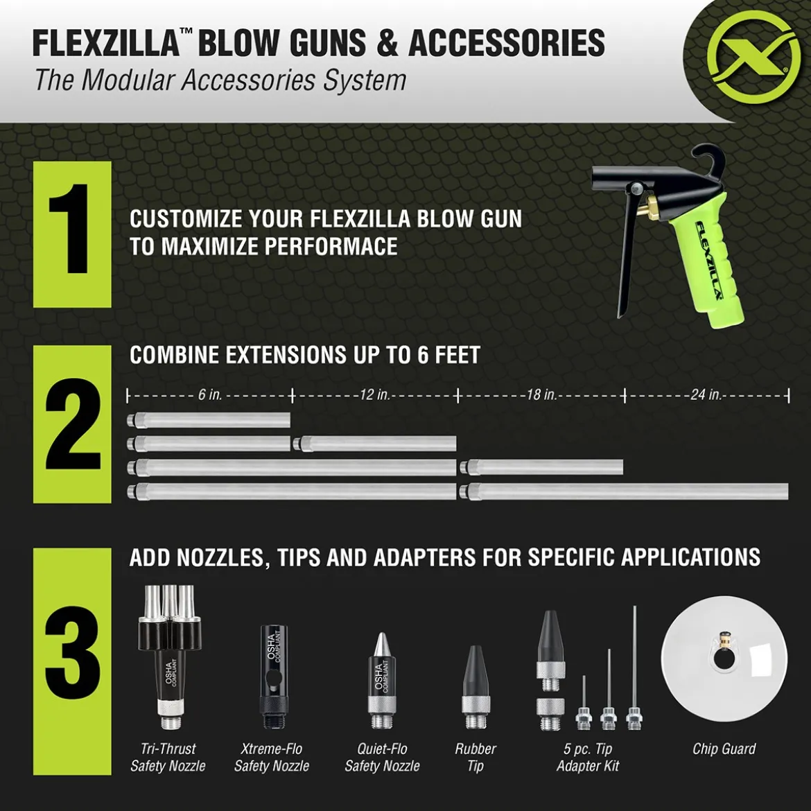 Flexzilla® Blow Gun with Quiet-Flo Safety Nozzle Leg (AG1402FZ)