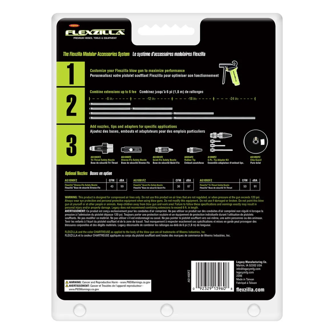 Flexzilla® Blow Gun with Quiet-Flo Safety Nozzle Leg (AG1402FZ)