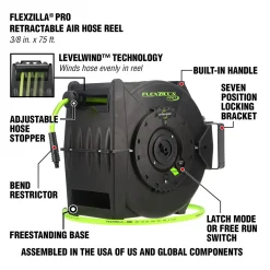 Flexzilla Legacy L8306FZ Levelwind 3/8" x 75' Hose Reel (L8306FZ)