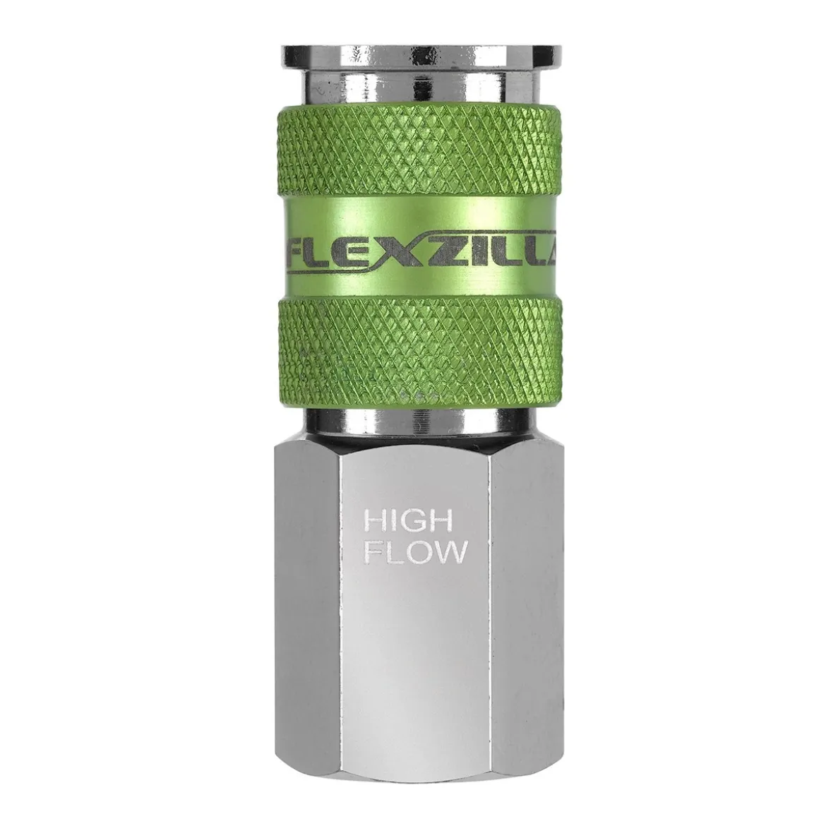 Flexzilla Pro High Flow Coupler 1/4 FNPT 1/4 Body ZillaGreen Nickel (A53416FZ)