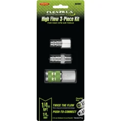 Flexzilla Pro High Flow Coupler and Plug Kit 1/4 NPT 3-Piece (A53452FZ)