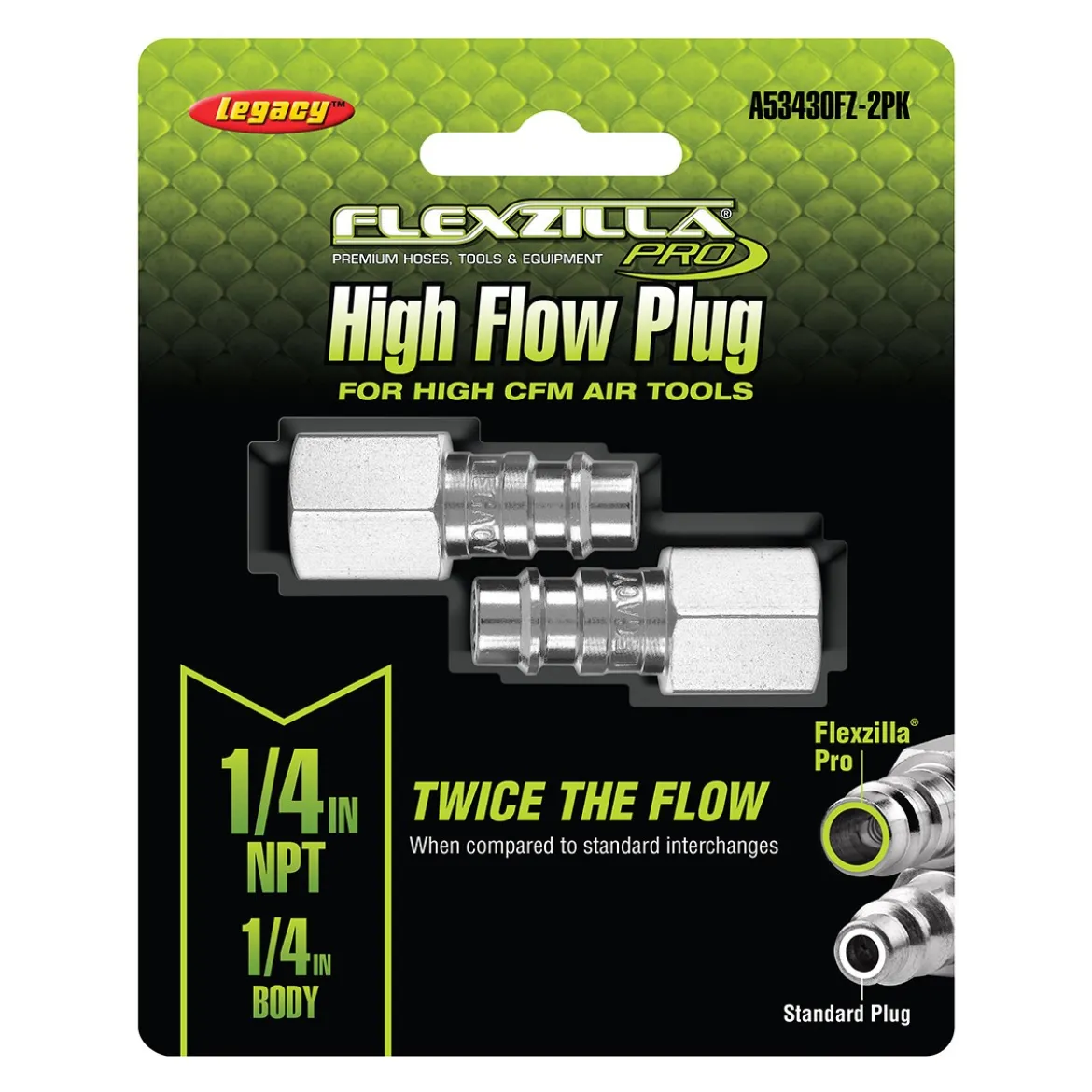 Flexzilla Pro High Flow Plug 1/4 FNPT 1/4 Body 2-Pack (A53430FZ)