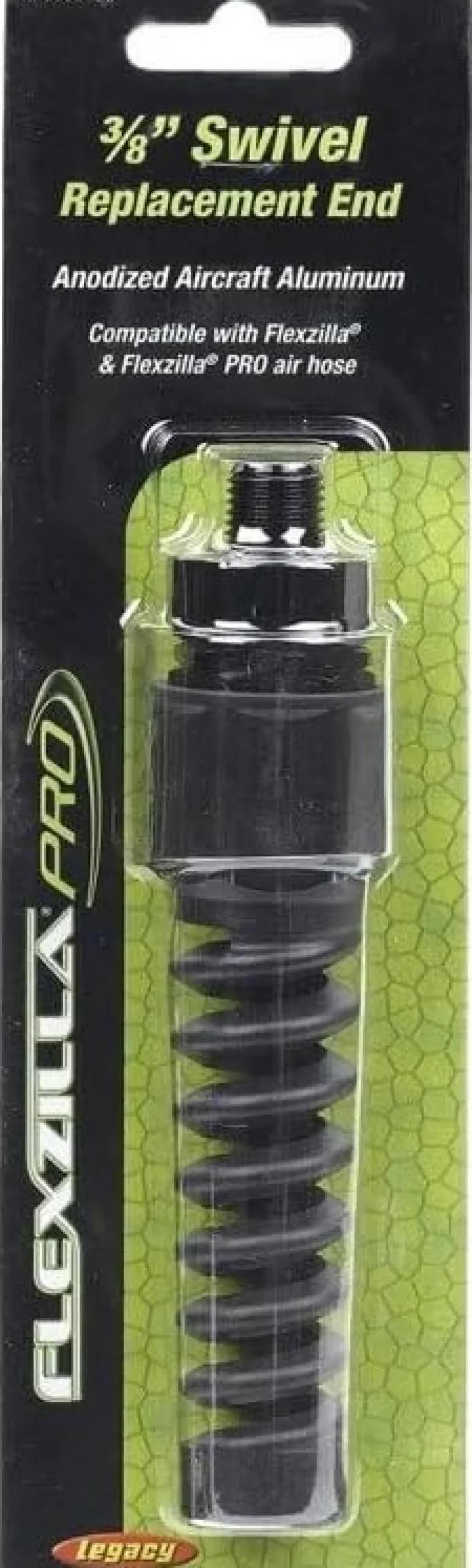 Flexzilla RP900375S 3/8” Barb x 1/4” MNPT Reusable Air Hose End with Swivel – Aluminum Fitting