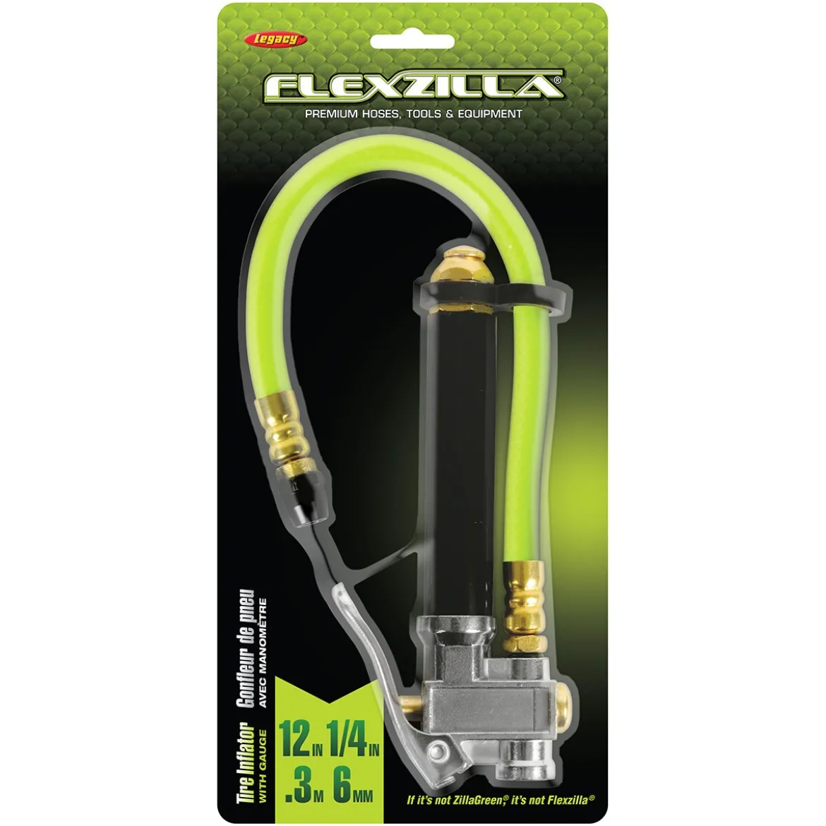 Flexzilla Straight-On Tapered Chuck Inflator with 12-Inch Hose (AL2000FZ)