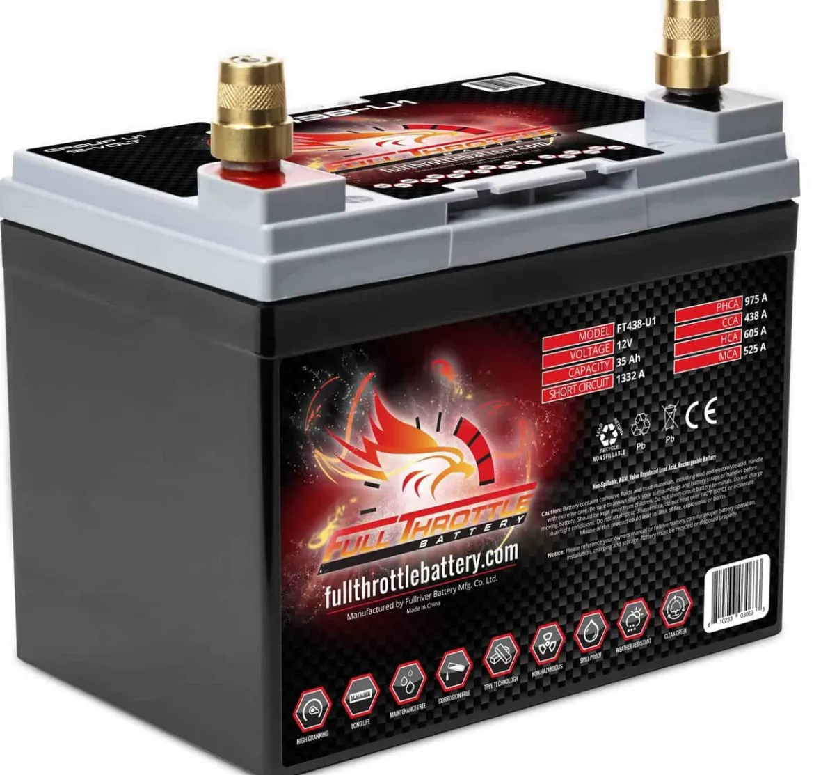 Full Throttle High-Performance AGM Battery 35Ah 438CCA (FT438-U1)