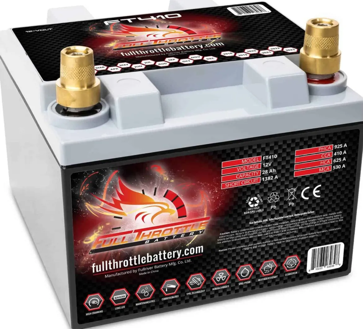 Full Throttle High-Performance AGM Battery 28Ah 410CCA (FT410)