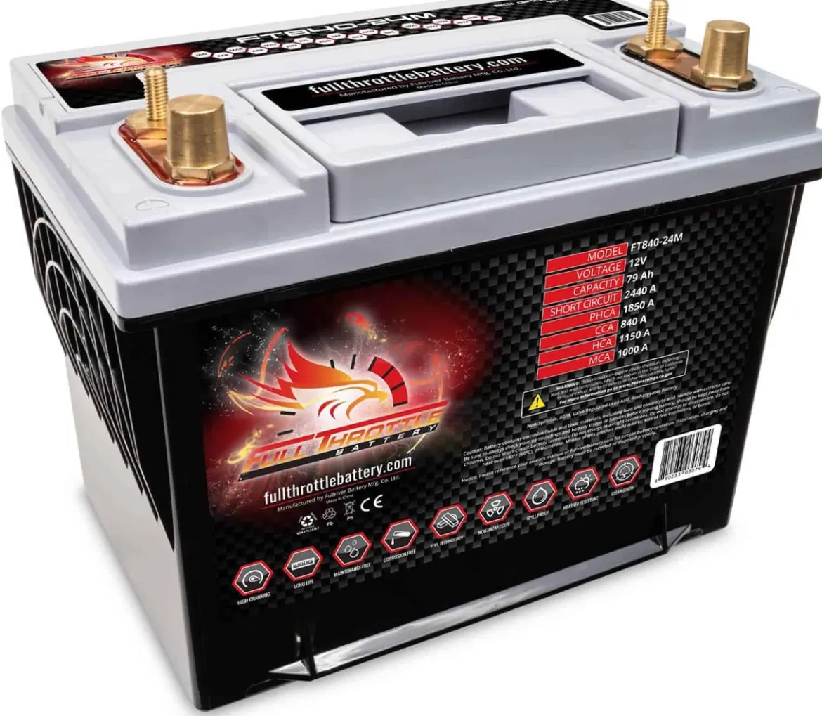 Full Throttle High-Performance AGM Battery 75Ah 840CCA (FT840-24M)