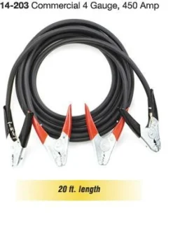 Goodall 14-203 Booster Cables 450 Amp Parrot Jaw Clamps 20-foot 4 Gauge