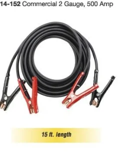 Goodall 14-152 Booster Cables 500 Amp Coated Clamps 15-foot 2 Gauge