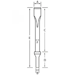 Grey Pneumatic 3/4" Wide Chisel, 18" Long, for .401 Shank (CH105)