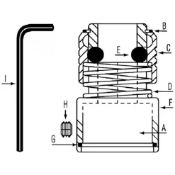Grey Pneumatic Slide Collar Chisel Repair Part (CH8000-5)