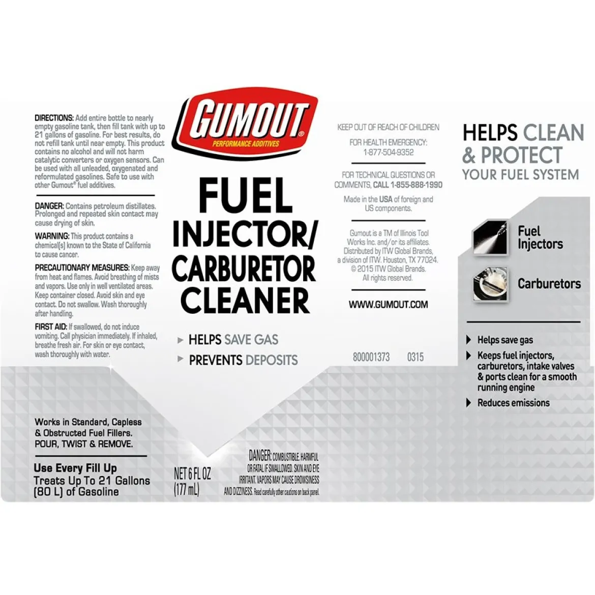 Gumout 510021 Fuel Injector & Carburetor Cleaner