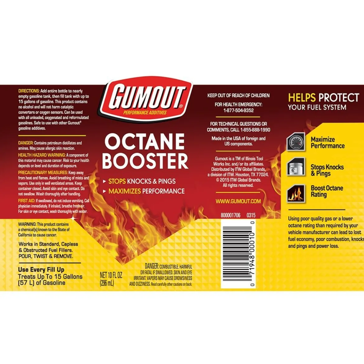 Gumout 510022 Octane Booster, 10 oz.