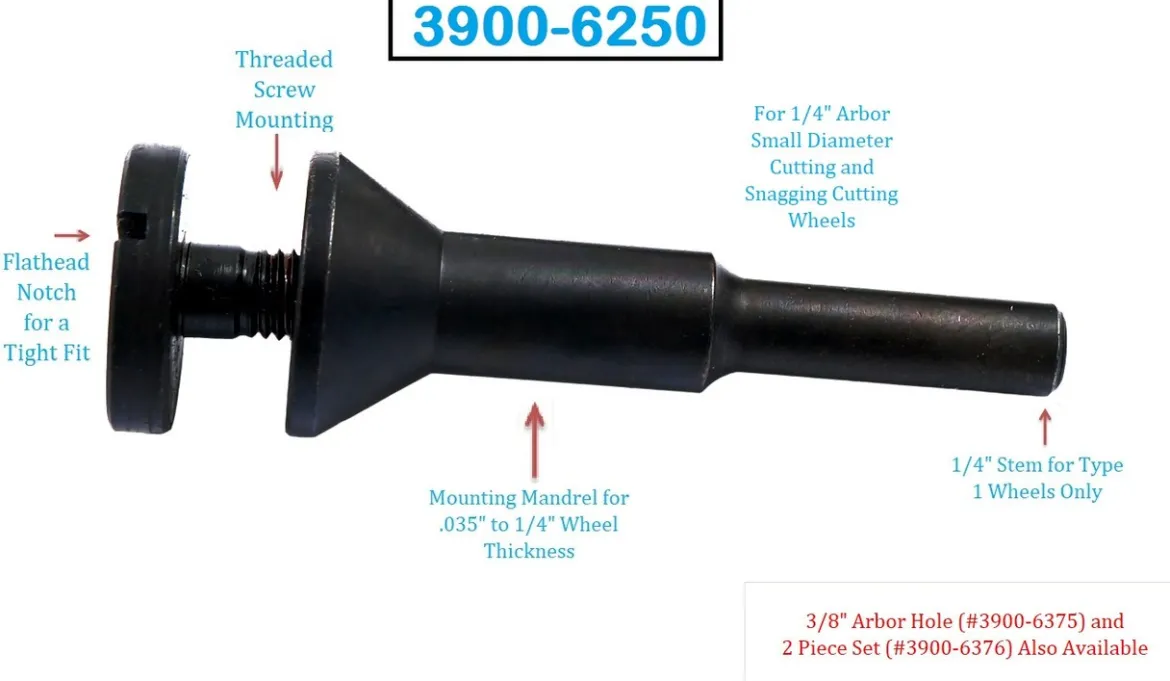 HHIP 1/4" ABRASIVE CUT-OFF WHEEL MANDREL (3900-6250)