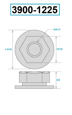 HHIP 5/8-11 FLANGED NUT (3900-1225)