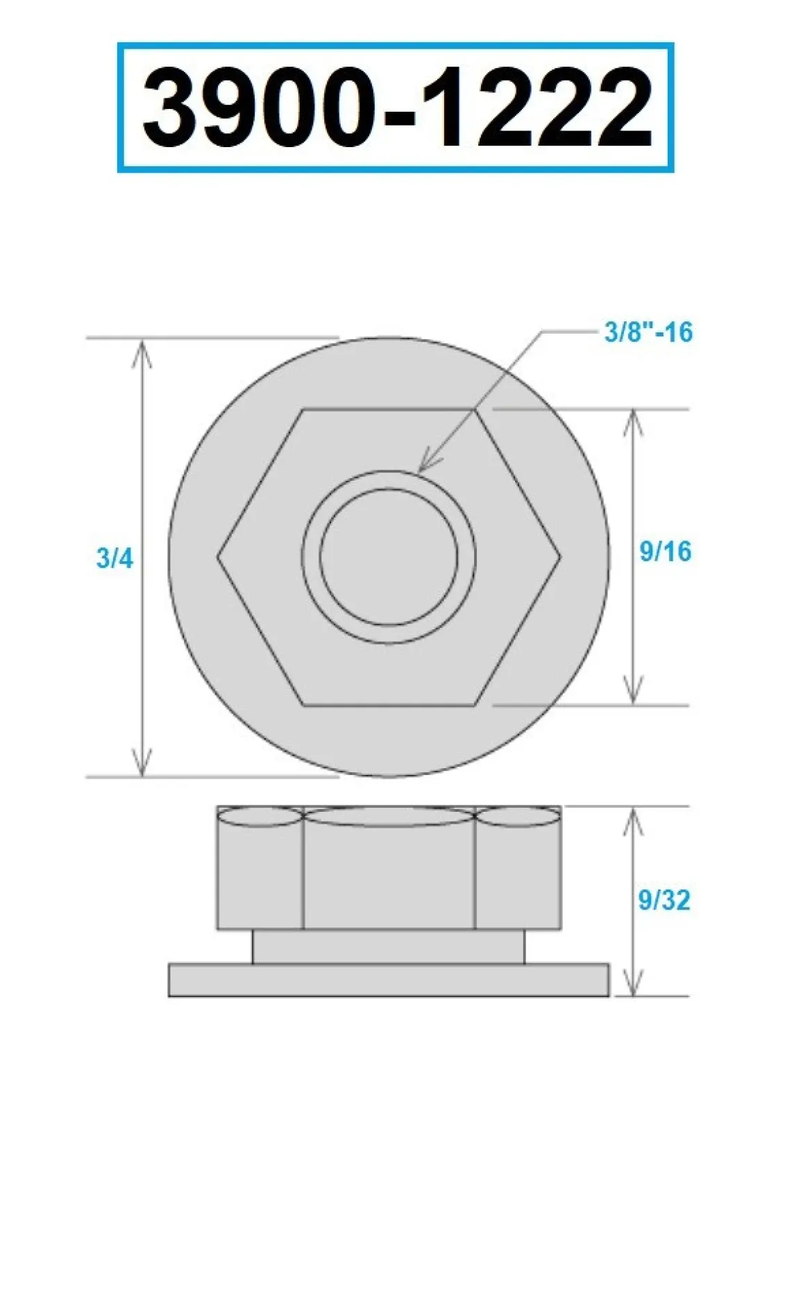 HHIP 3/8-16 FLANGED NUT (3900-1222)