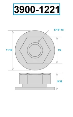 HHIP 5/16-18 FLANGED NUT (3900-1221)