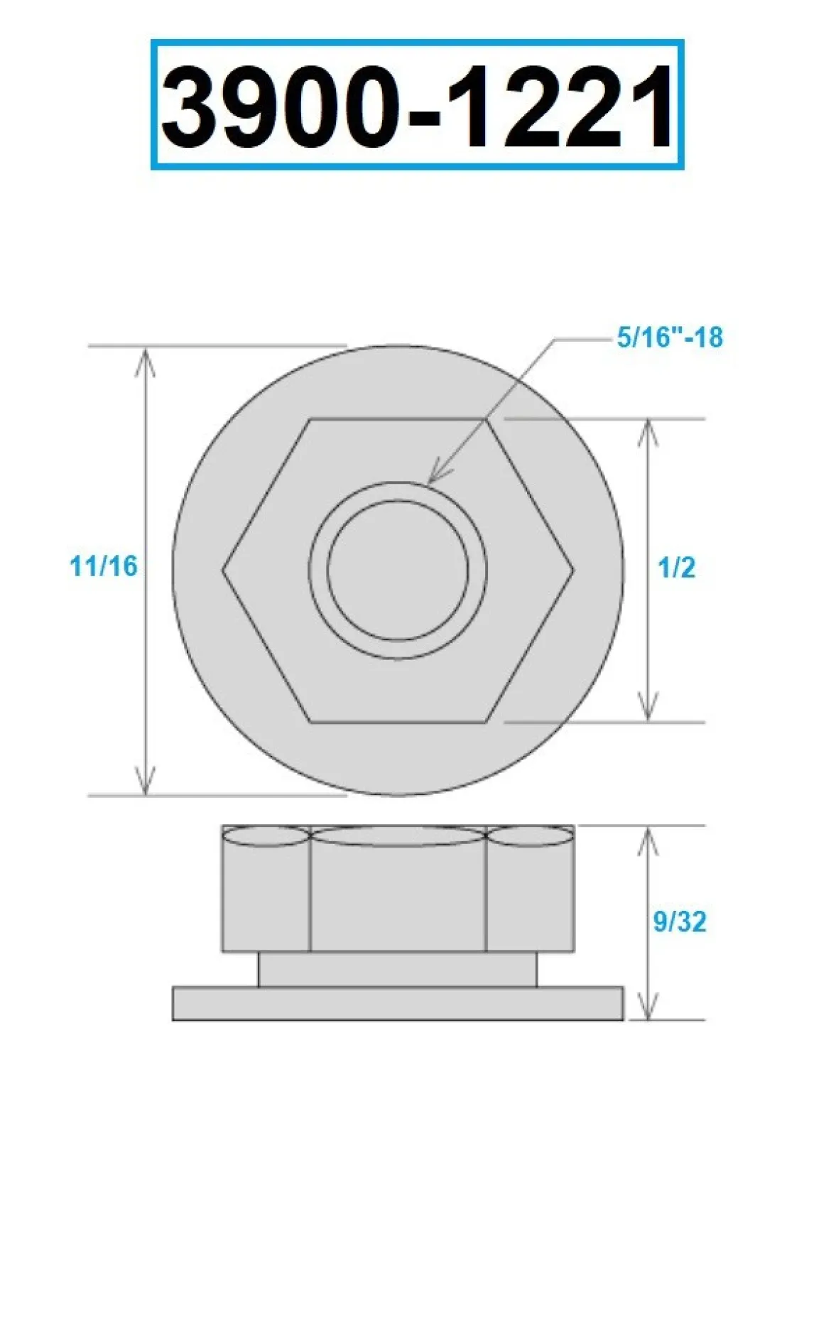 HHIP 5/16-18 FLANGED NUT (3900-1221)