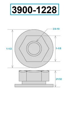 HHIP 3/4-10 FLANGED NUT (3900-1228)