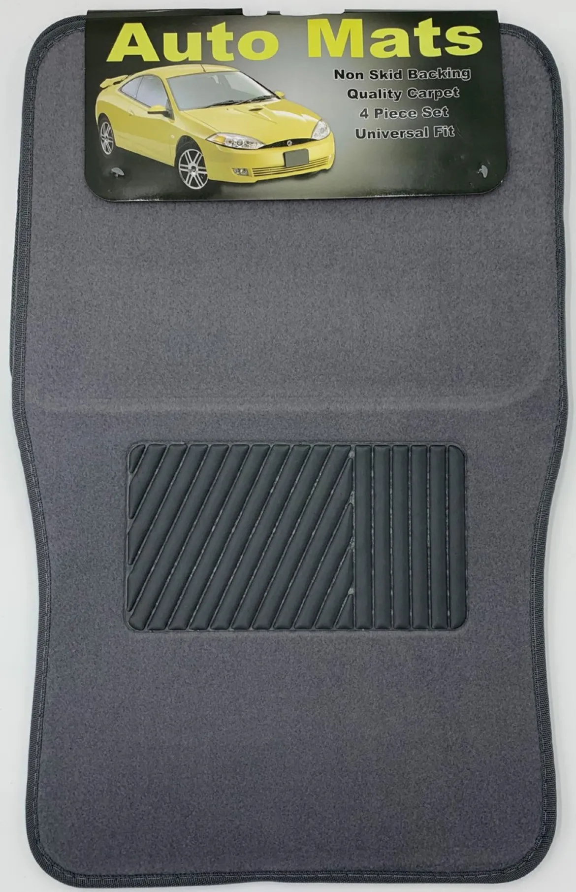 Hi-Tech Signature Plus Carpet Mat Set w/ Heel Gray 4 Pc (9221)