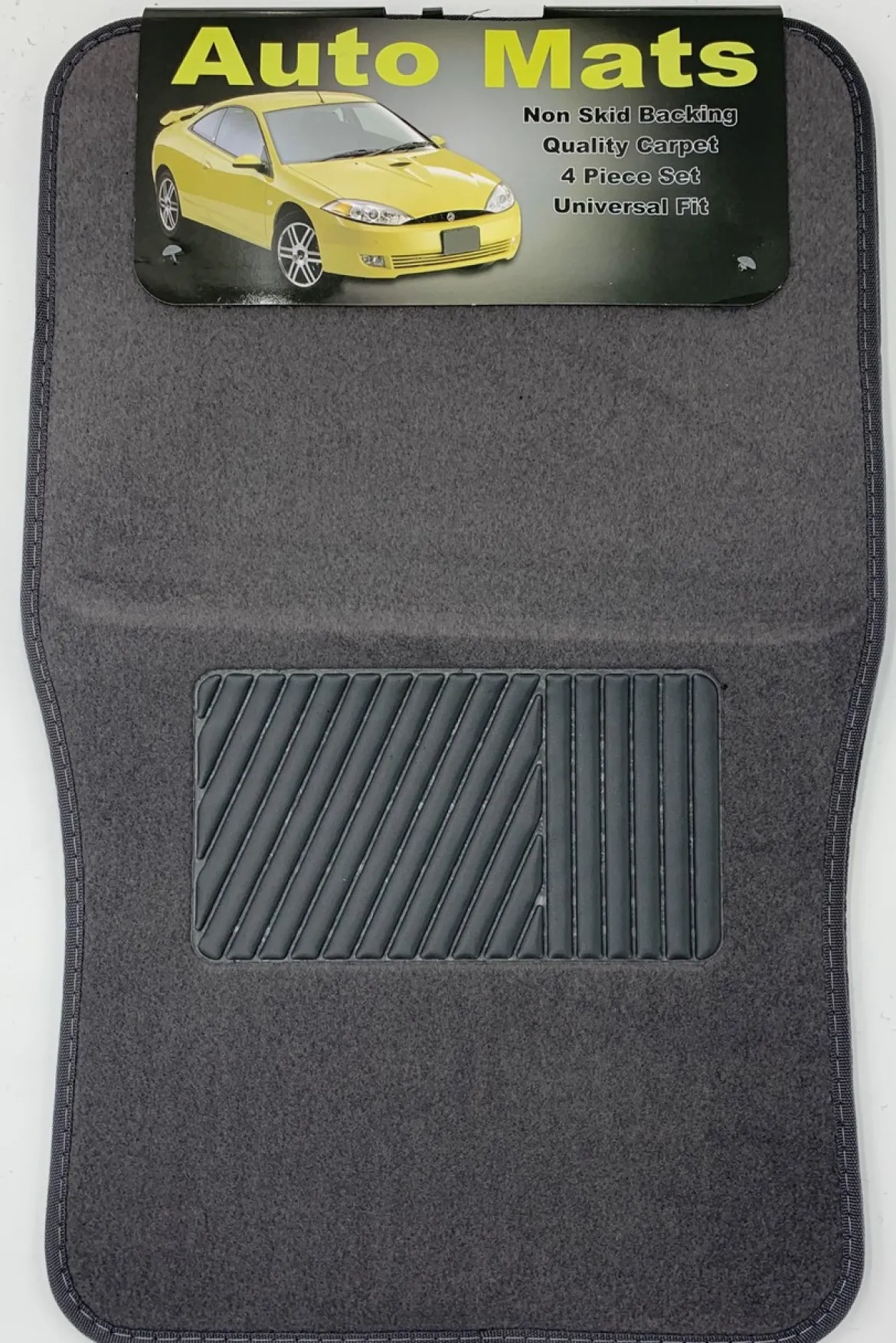 Hi-Tech Signature Plus Carpet Mat Set w/ Heel Charcoal 4 Pc (9203)