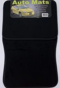 Hi-Tech Signature Plus Carpet Mat Set w/ Heel Pad Black 4 Pc (9202)