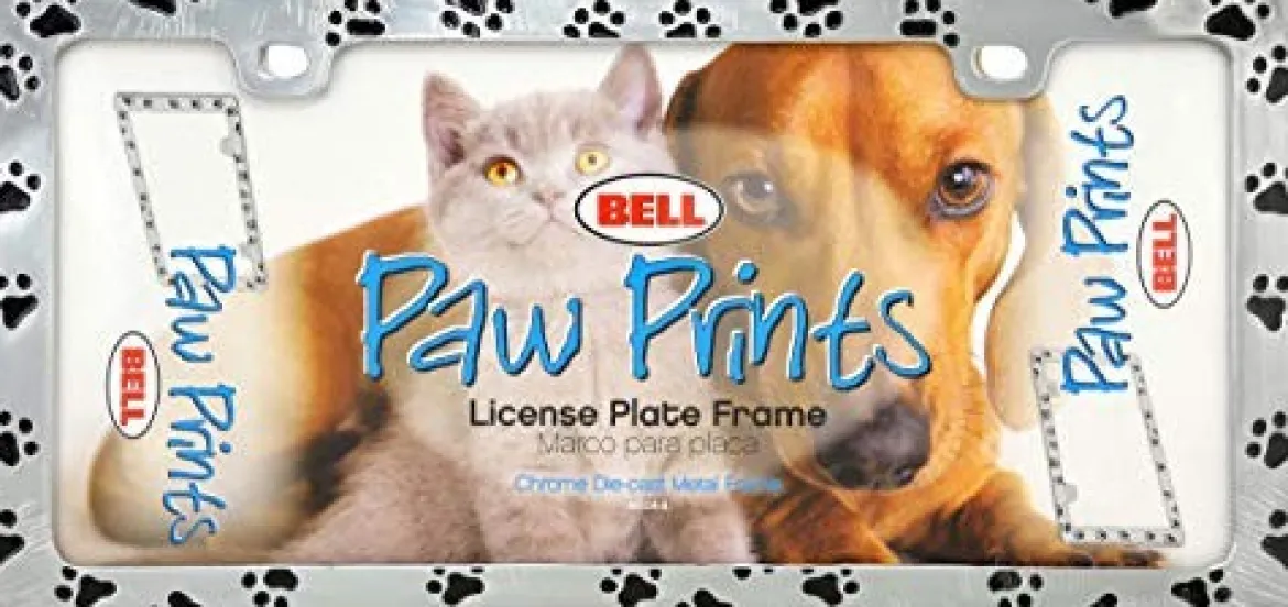 Hopkins Bell Black Paw Print License Plate Frame (22-1-46104-8)