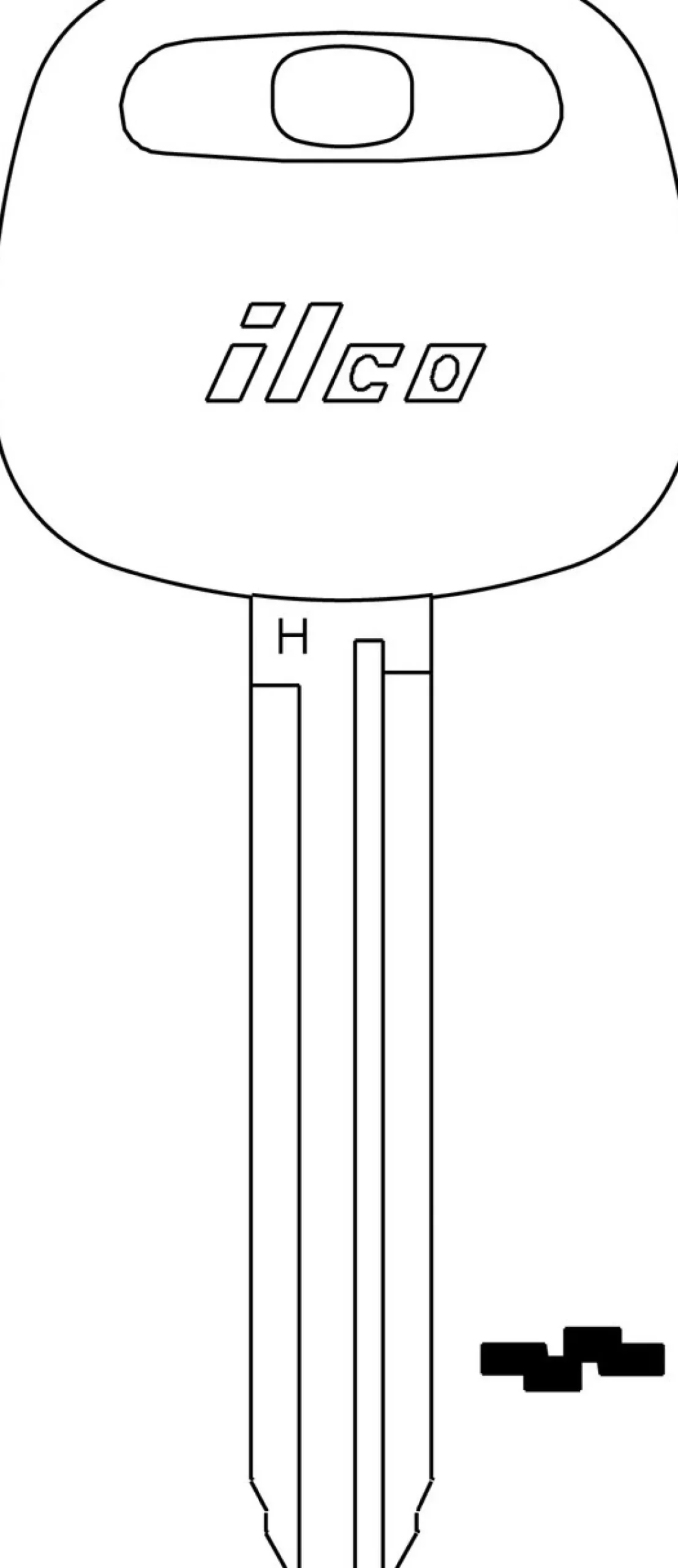 Ilco TOY44H-PT Toyota H Transponder Key