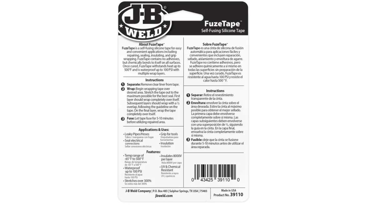 JB Weld Self-Fusing Silicone Tape (39110)