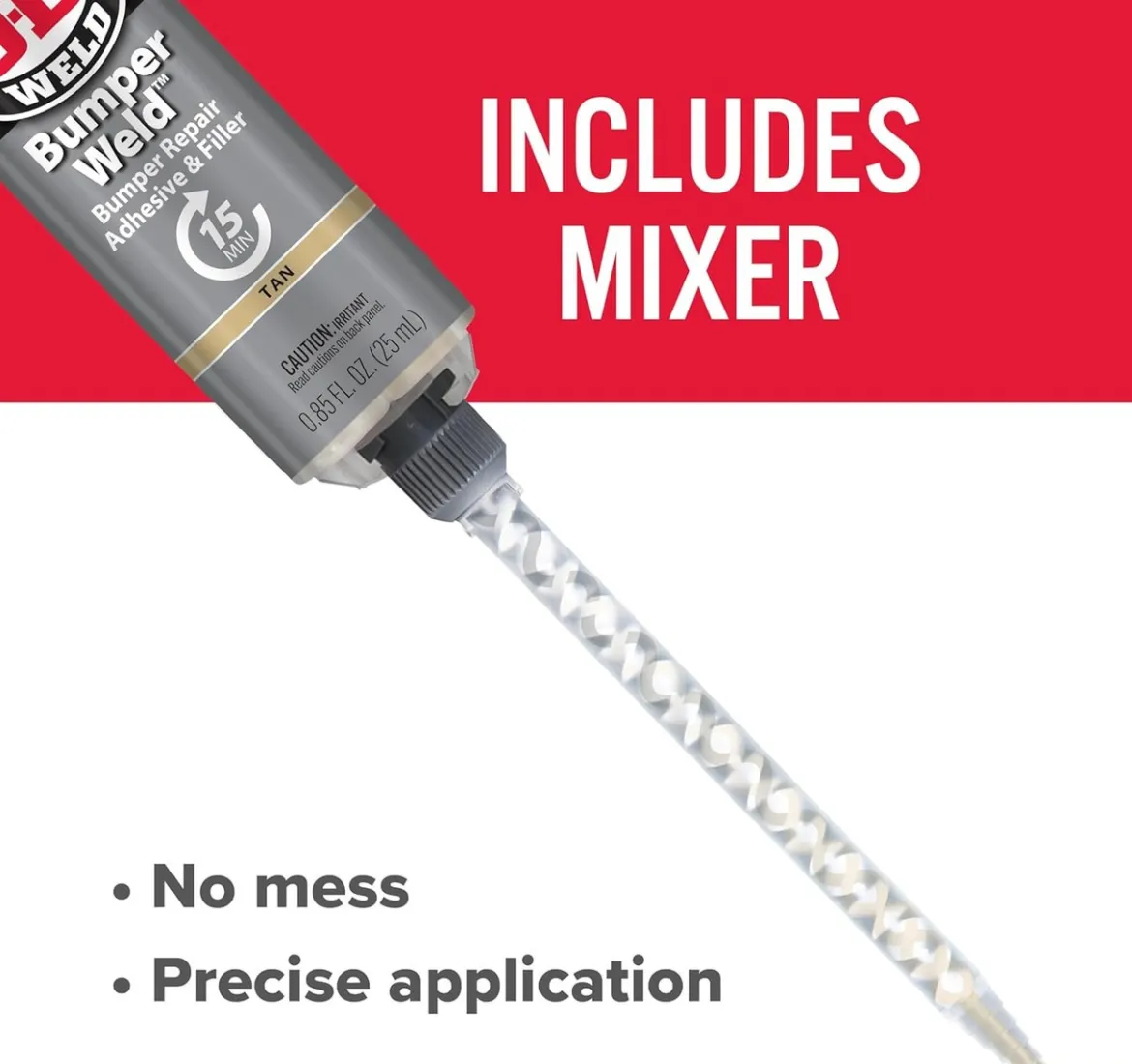 JB Weld Tan, Bumper Repair, Syringe W/Static Mixer (50134)