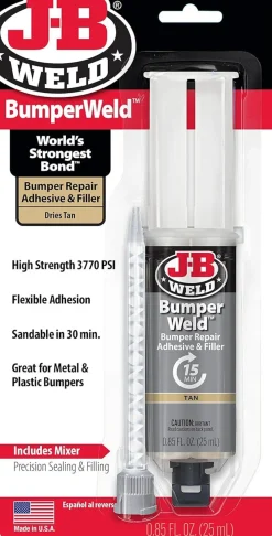 JB Weld Tan, Bumper Repair, Syringe W/Static Mixer (50134)
