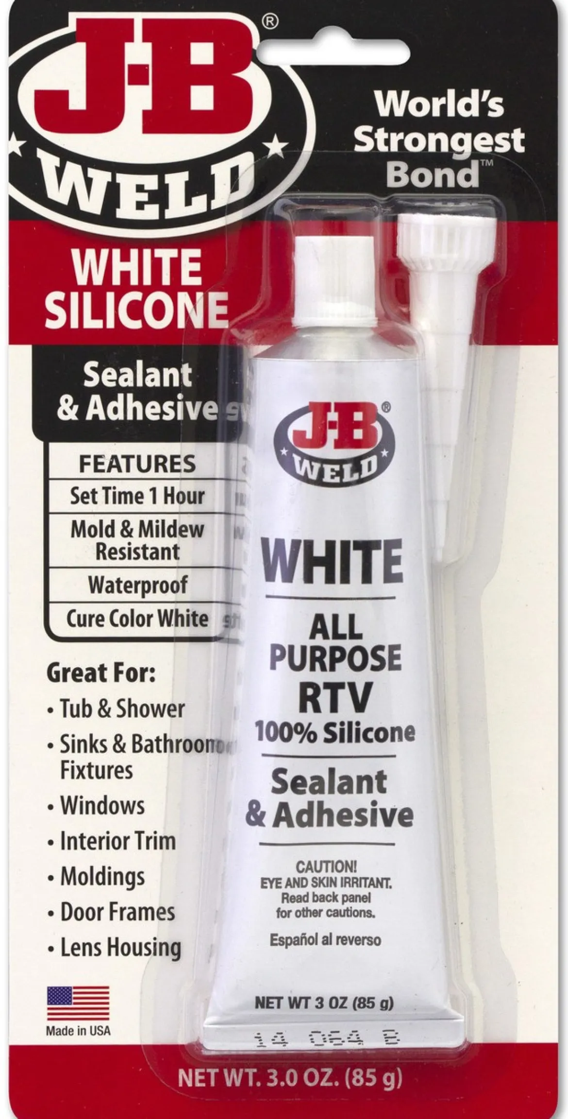 JB Weld White RTV Acetoxy Silicone Sealant 3 Oz (31312)