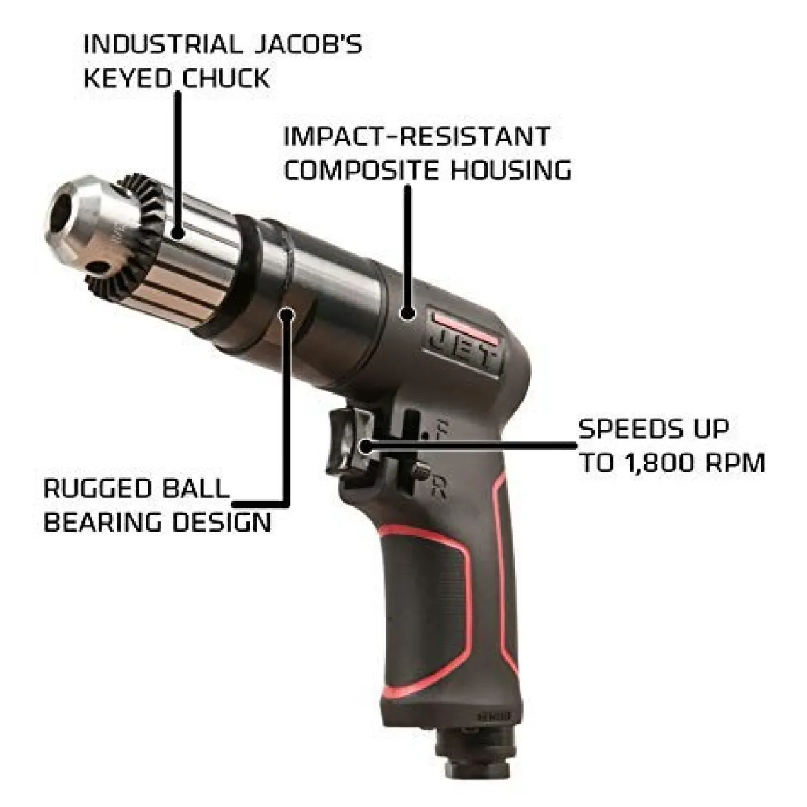Jet 505620 JAT-620, 3/8-Inch Pneumatic Reversible Air Drill