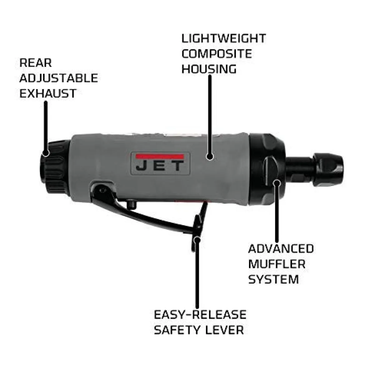 Jet JAT-414 22000 RPM 1/4-Inch Straight Composite Die Grinder (505414)