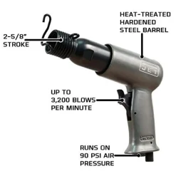 Jet JAT-901 2-5/8" Stroke Medium-Barrel Pneumatic Air Hammer (505901)