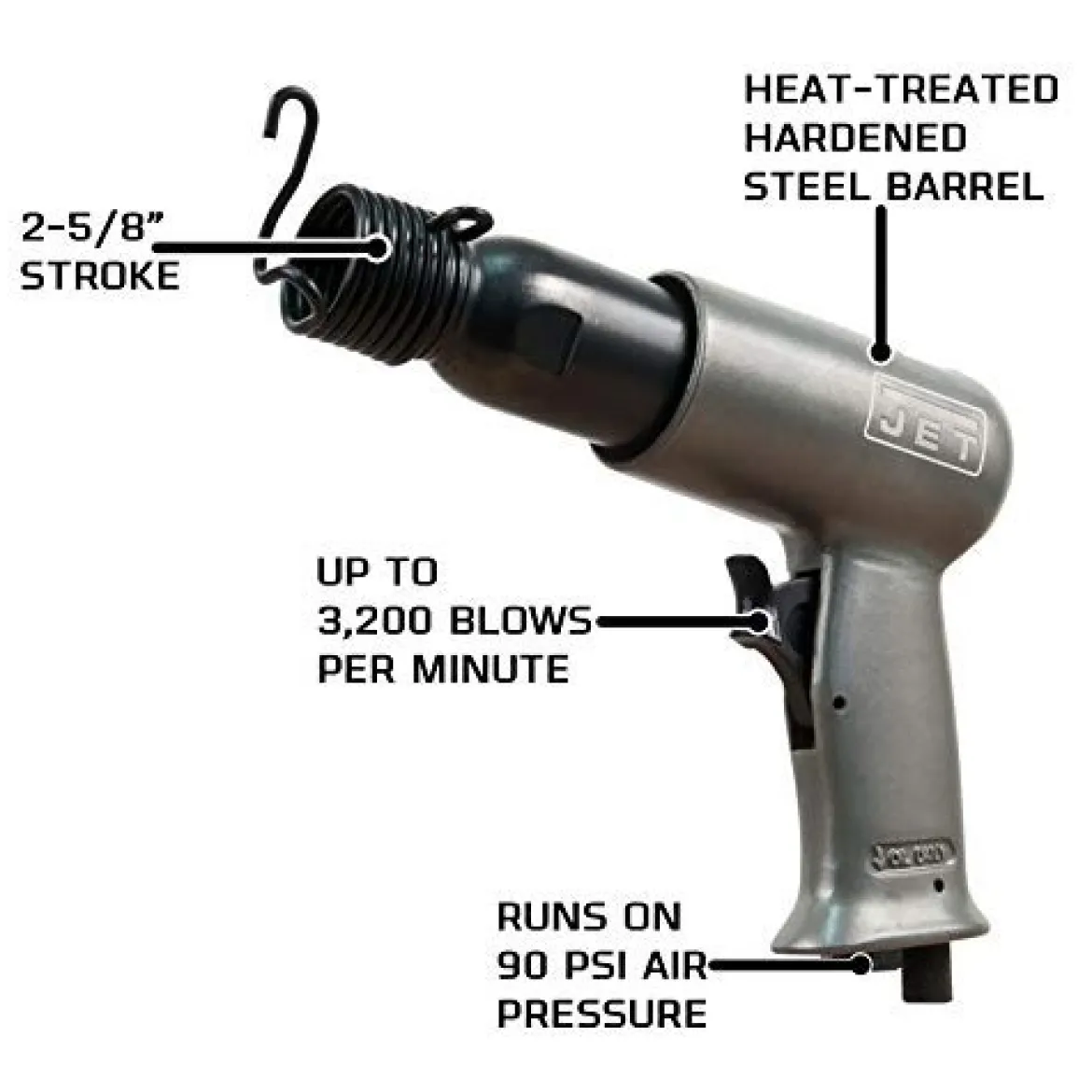 Jet JAT-901 2-5/8" Stroke Medium-Barrel Pneumatic Air Hammer (505901)