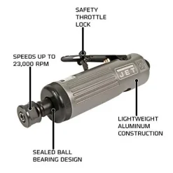 Jet JAT-401 Model 1/2HP 1/4-Inch Pneumatic Die Grinder (505401)