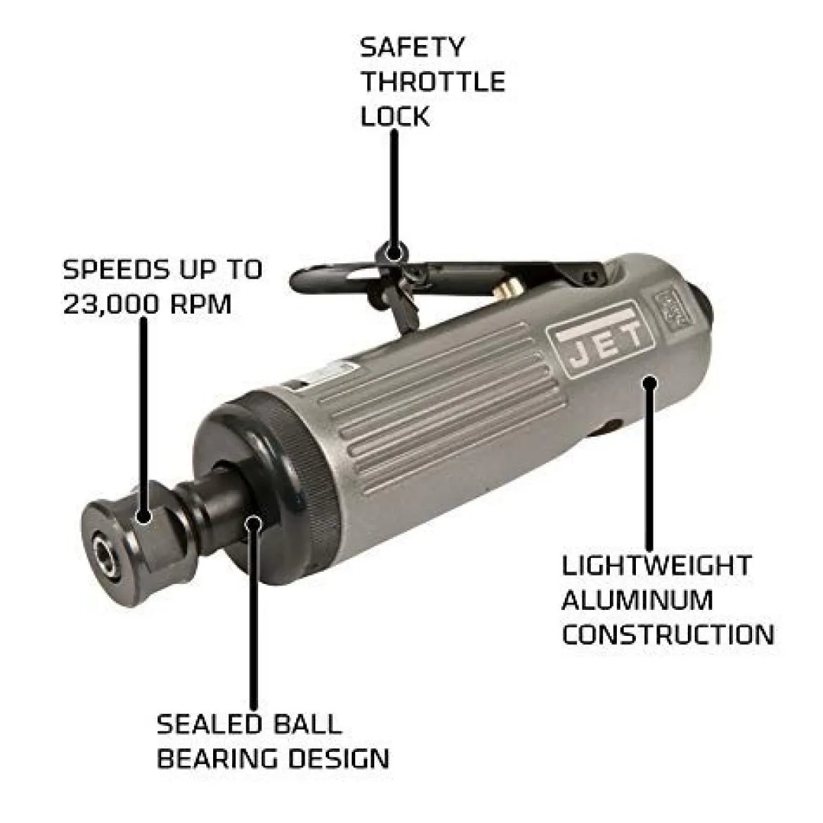 Jet JAT-401 Model 1/2HP 1/4-Inch Pneumatic Die Grinder (505401)