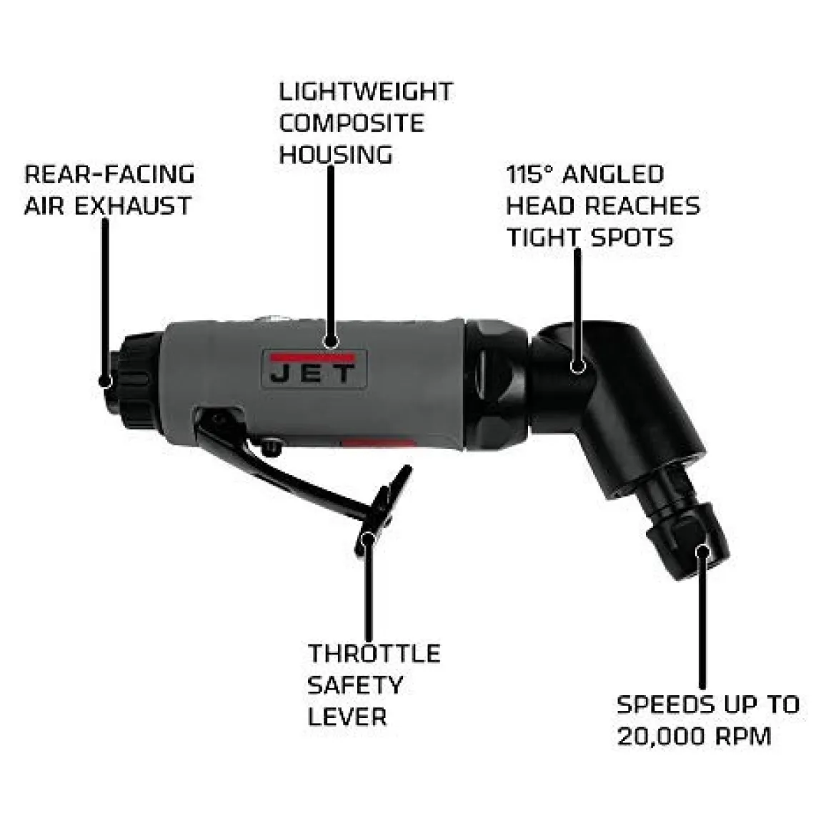 Jet JAT-416 Model 1/4-Inch Angle Composite Die Grinder (505416)
